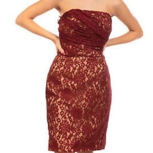 Cocktail Dress Size 40 Two Tone Pleated Bandeau